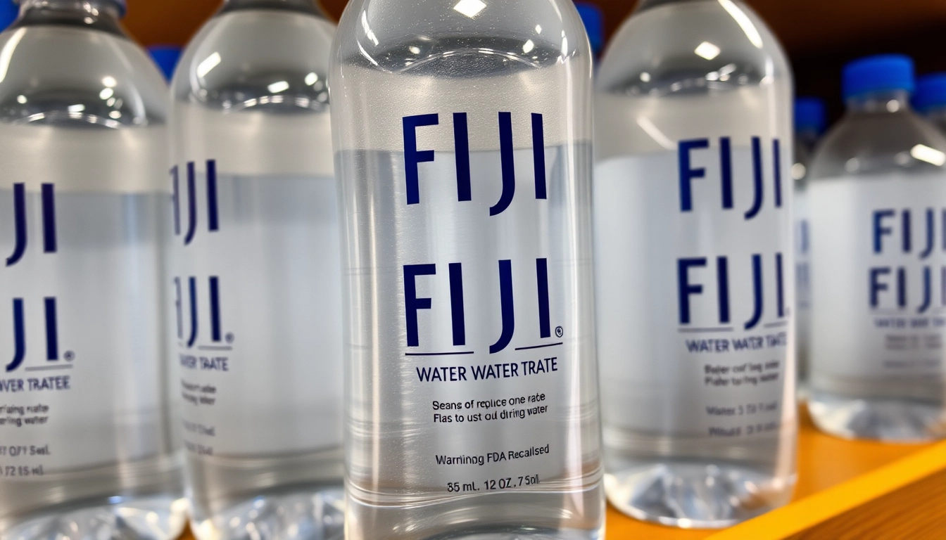 Highlight FDA recalls Fiji water with visibly labeled bottles showing contamination warnings.