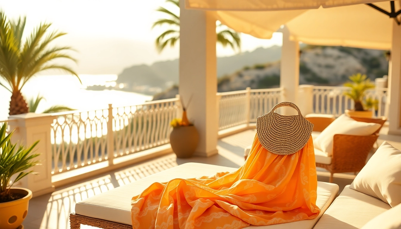 Soleil Dor fashion collection elegantly displayed in a sunlit setting, emphasizing luxury and warm tones.