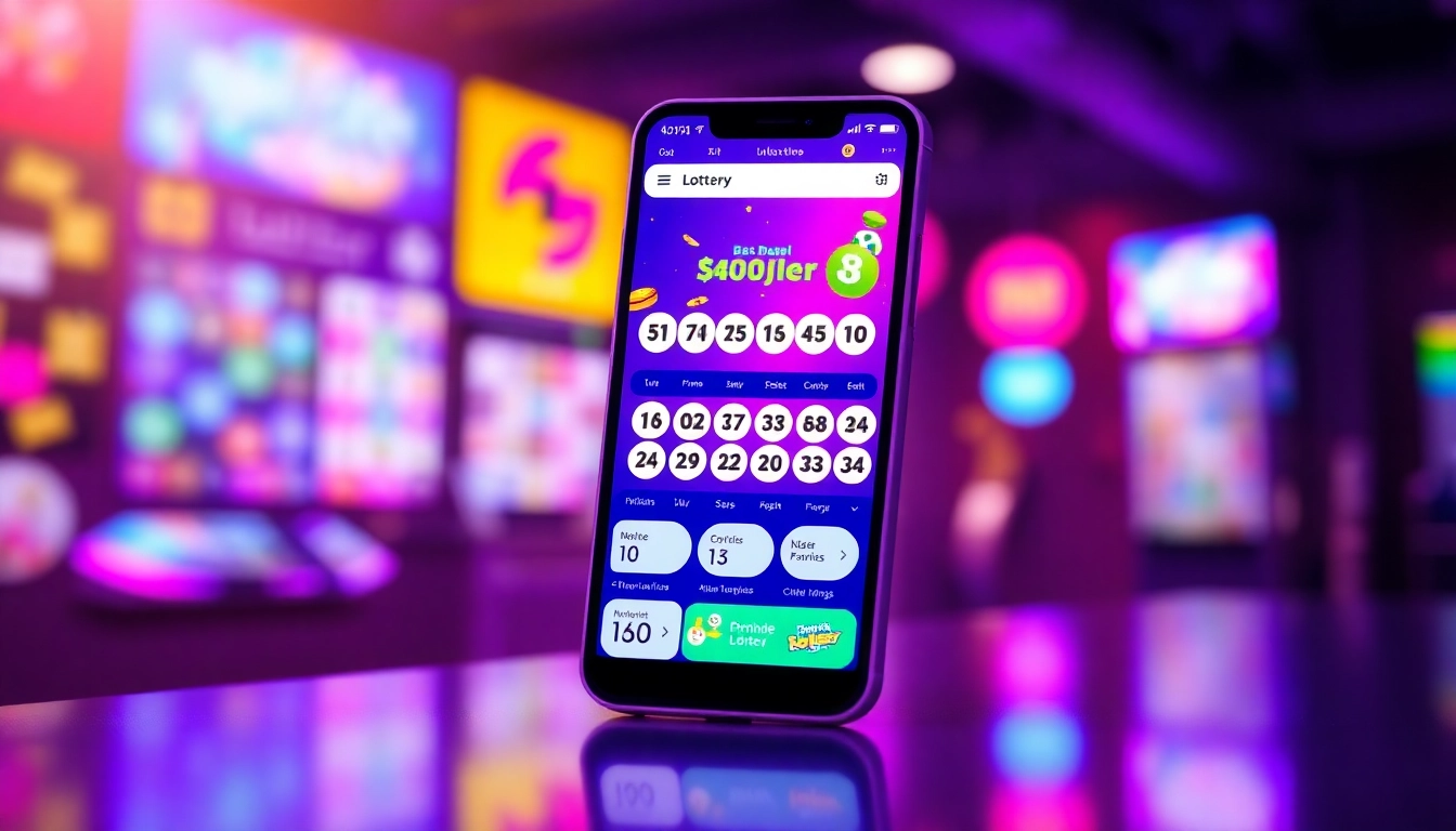 Masurebet showcases a modern lottery platform on a smartphone, highlighting user-friendly features.