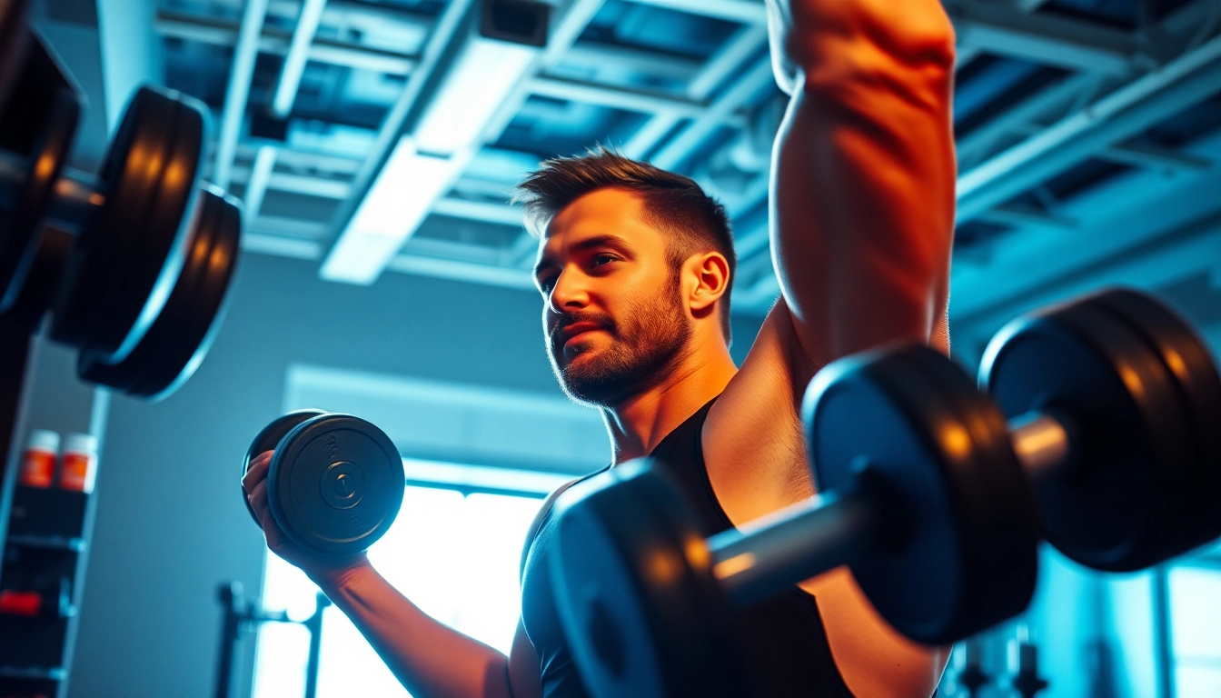 Fitness enthusiast performing weight lifting as part of a Testosteron-Booster regimen for strength improvement.