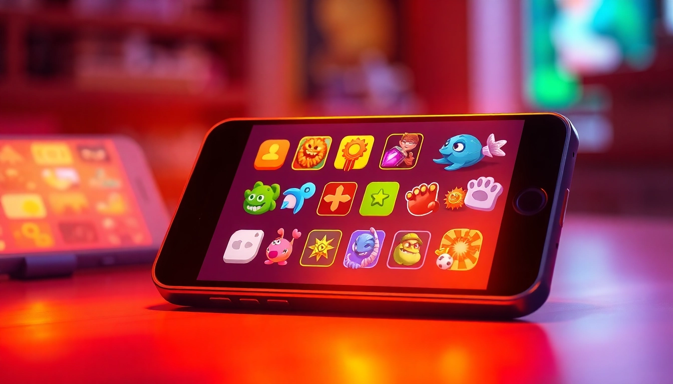 Engage with reward play through exciting game icons on a smartphone screen.