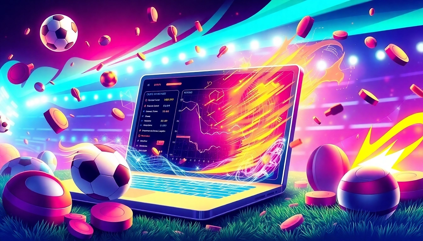 Experience the thrill of وان ایکس بت فارسی with vibrant online betting visuals featuring football and casino elements.