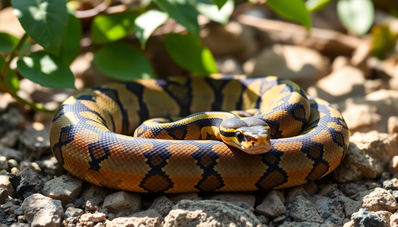 Experience the striking beauty of a Volta ball python for sale​, showcasing its unique patterns and colors in natural light.