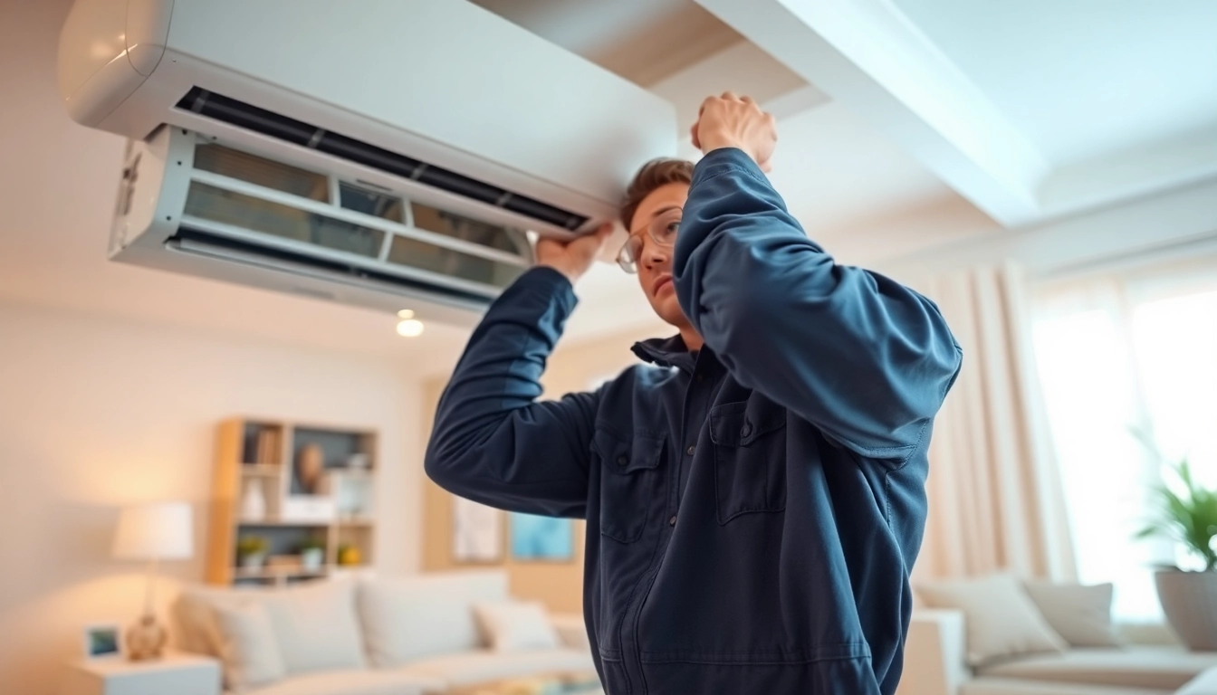Expert AC repair technician in Glendale, AZ, servicing an air conditioning unit for optimal cooling.