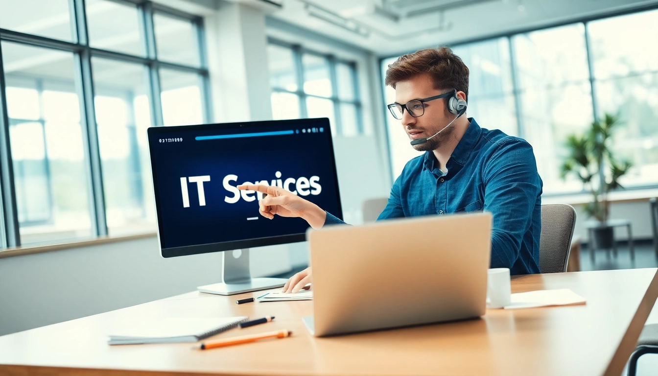 Providing edmonton it support to a client in a modern office setting with engaging visuals.