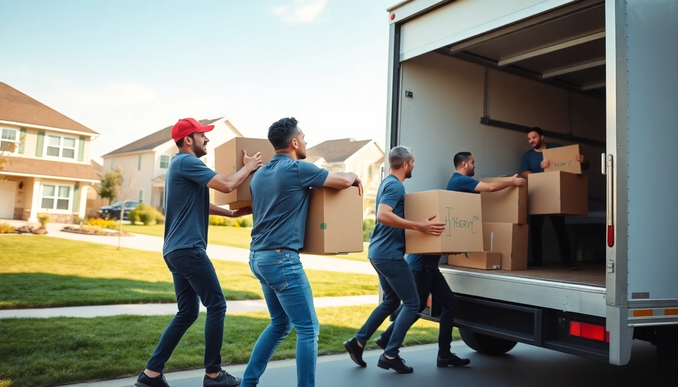 Efficient canadian movers helping with a residential relocation in a sunny neighborhood.