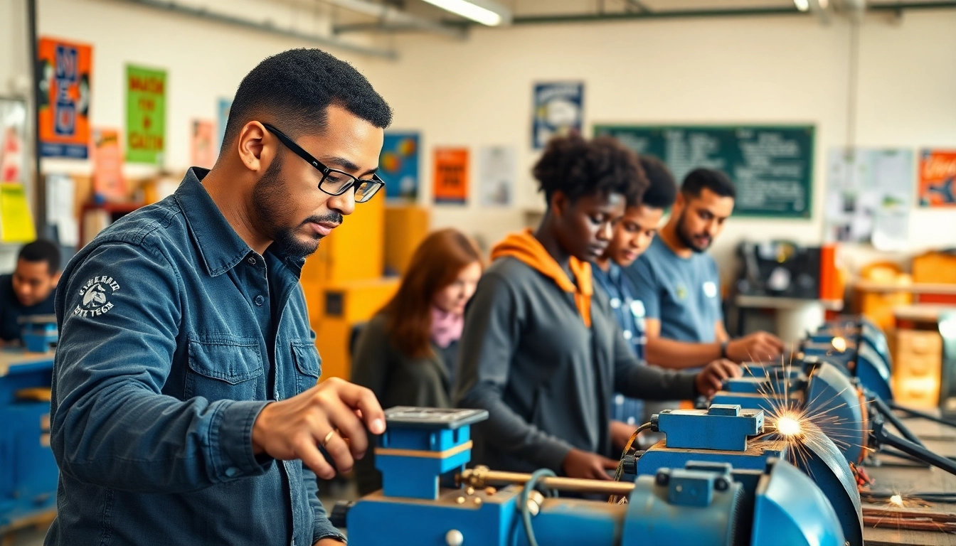 Students learning practical skills at a trade school in Knoxville, TN, highlighting vocational education.