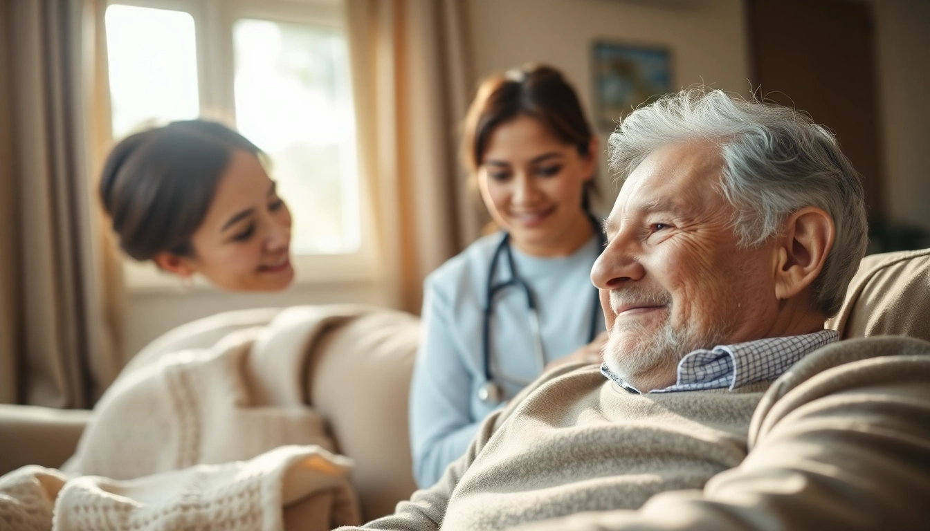Caregiver providing austin senior home care support in a warm home setting.