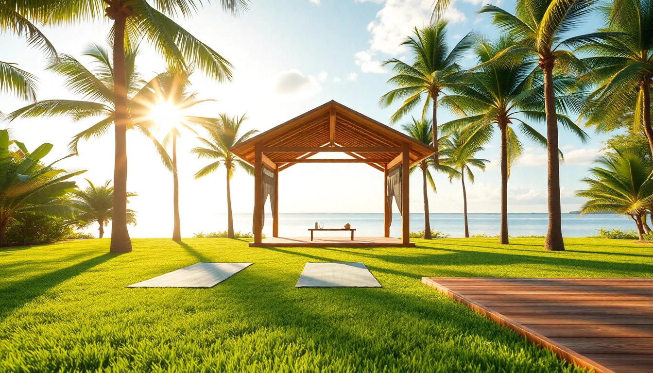 Experience ultimate relaxation at a wellness retreat in Florida with tranquil yoga pavilions.