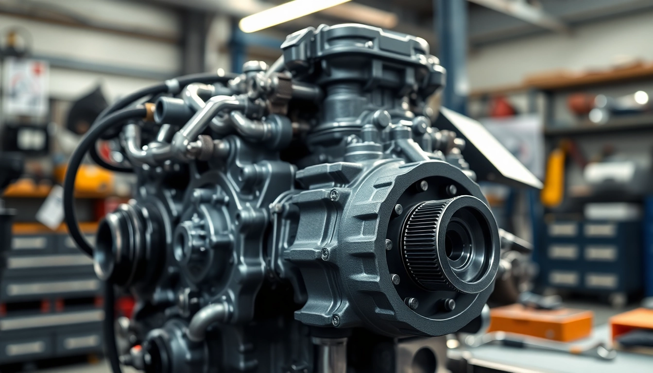 Inspecting a gearbox syncro component in a well-lit automotive workshop