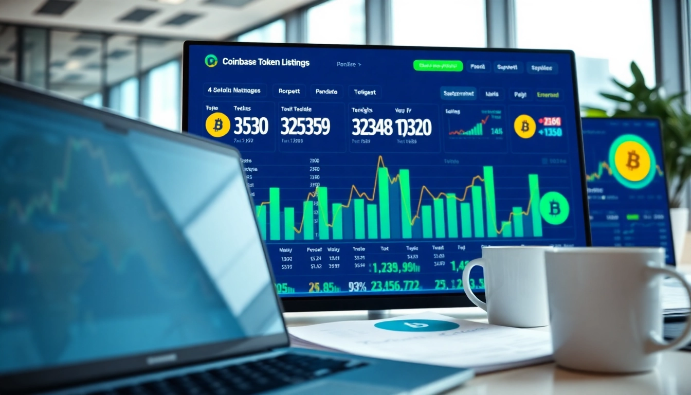 Track real-time coinbase token listings on a professional trading platform dashboard.