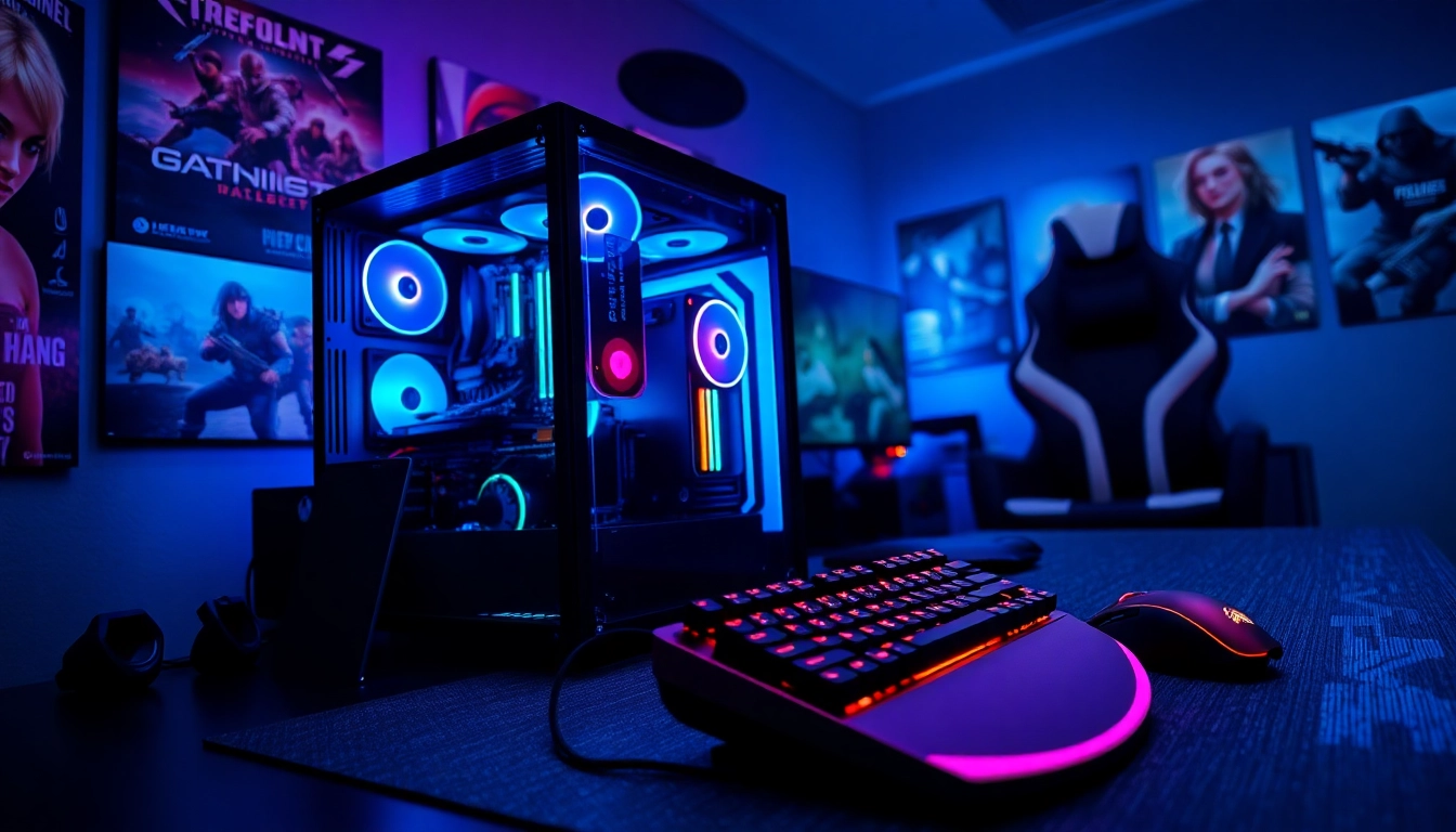 Elevate your gaming experience with this high-performance gaming computer in a vibrant setup.