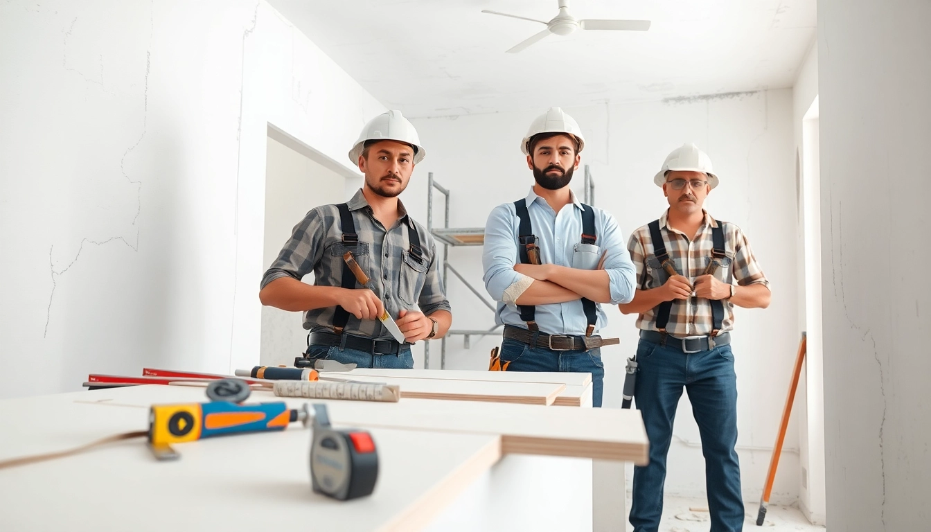 Experienced drywall contractors expertly installing and finishing drywall on-site.