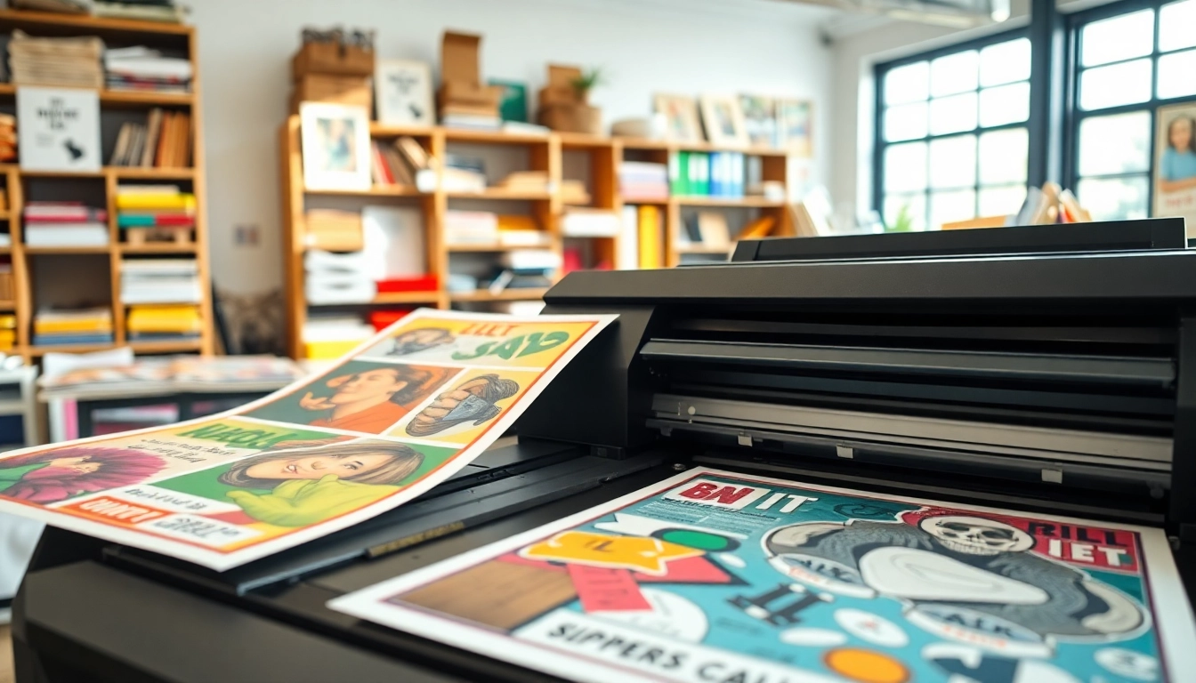 Prints produced by school poster printers showcasing vibrant colors and creativity.