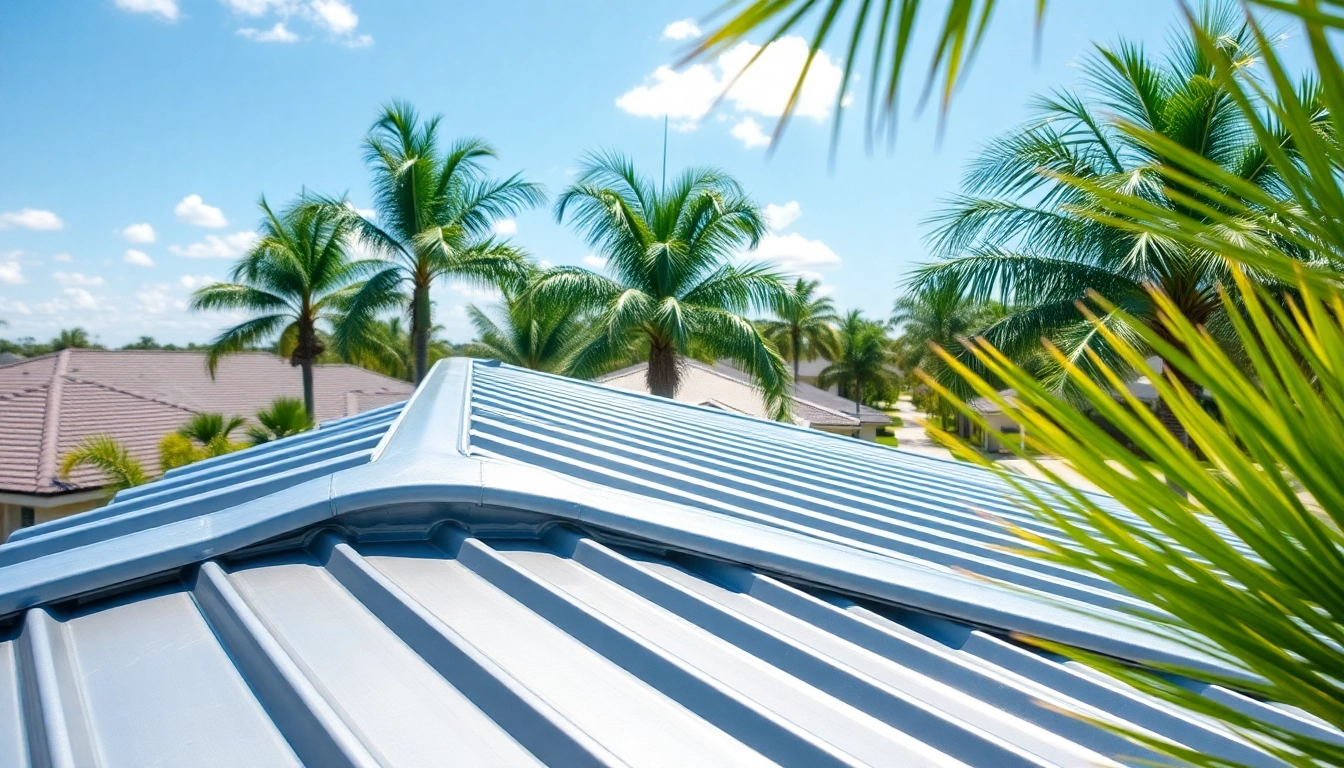 Showcasing a durable florida metal roof on a modern home in sunny Florida