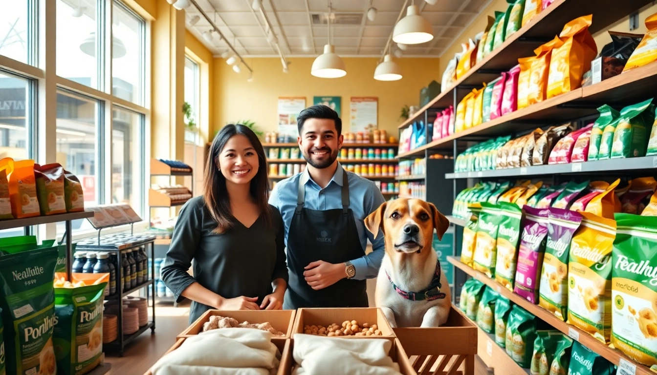 Shop for healthy dog food at a vibrant store in Vancouver, showcasing premium nutrition options.