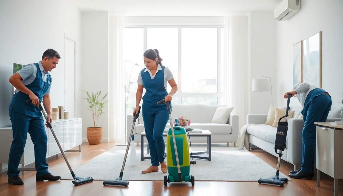 Professional bond cleaning team efficiently cleaning a Logan apartment with attention to detail.