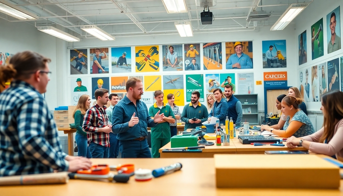 Students engaging in hands-on training at a trade school in Knoxville, TN.
