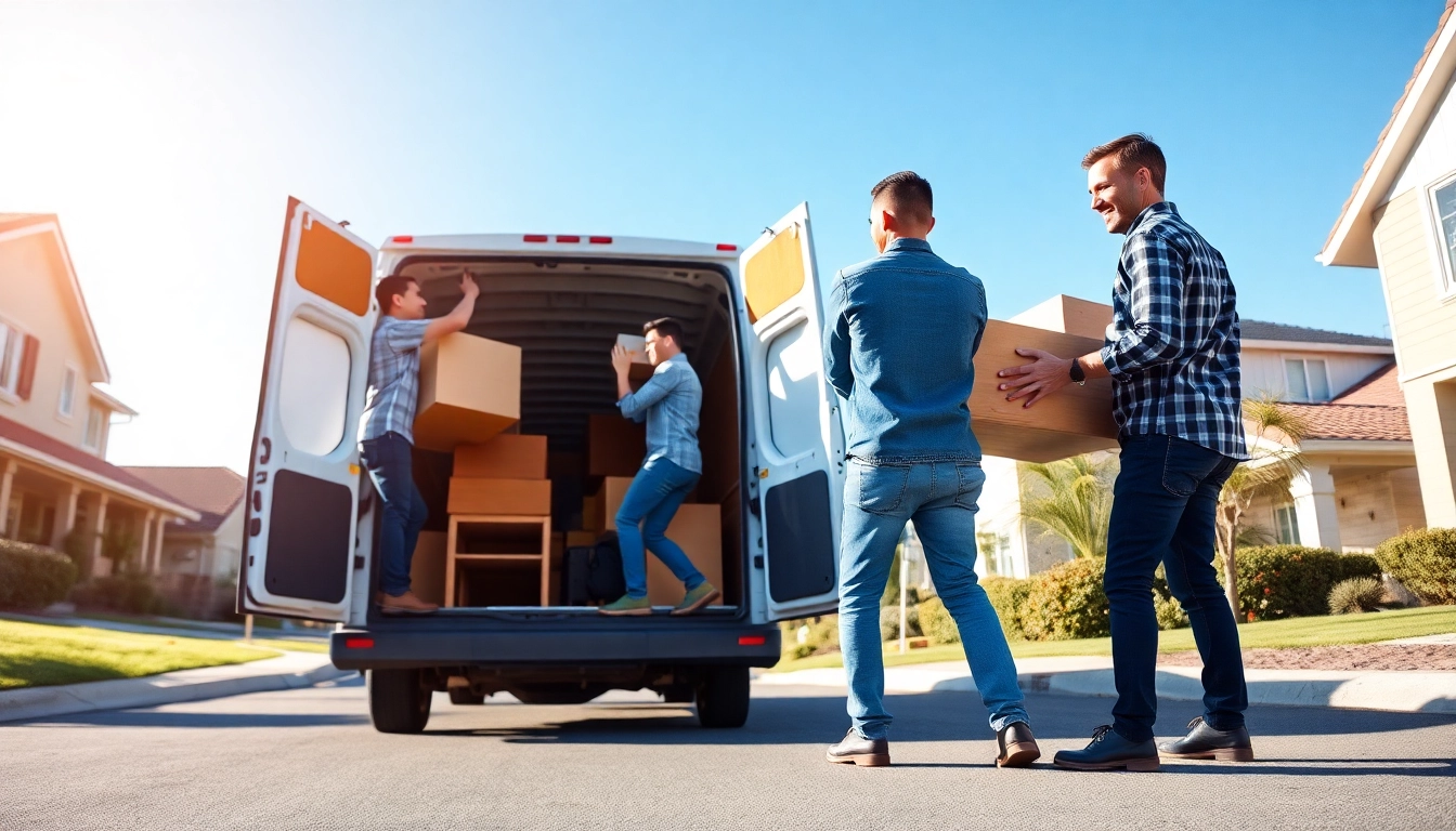 Efficient man and van moving service assisting in lifting furniture, showcasing teamwork.