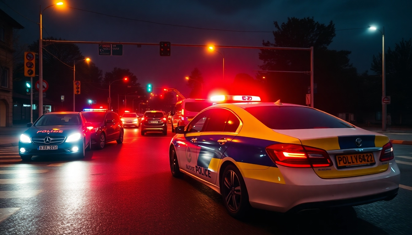 Police car responds to a traffic accident in Düzce, illustrating the urgency of the situation.