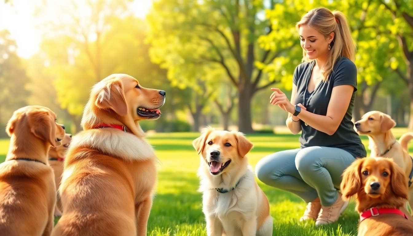 Engaging dog training session in Irvine, showcasing effective techniques with a trainer and Golden Retriever.