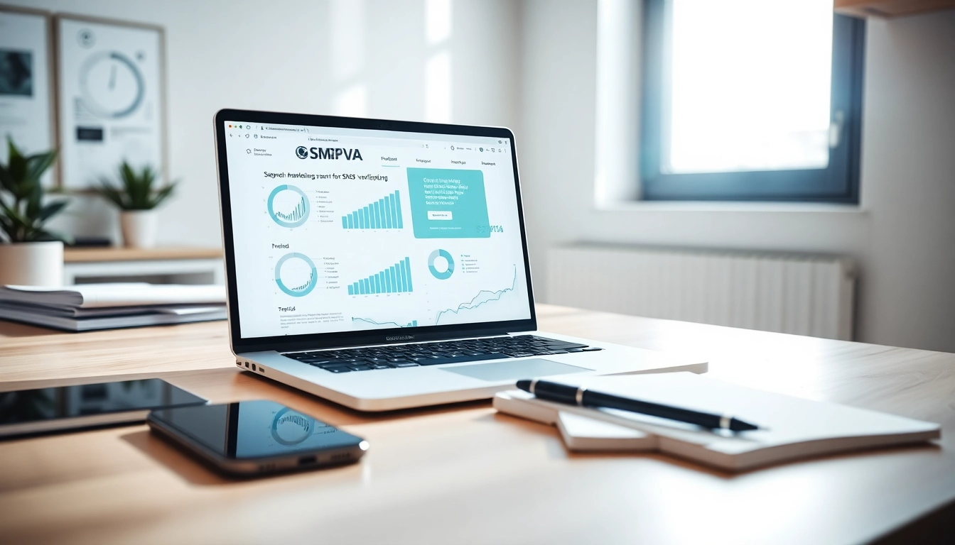 Utilizing SMSPVA for online SMS verification in a modern digital workspace.