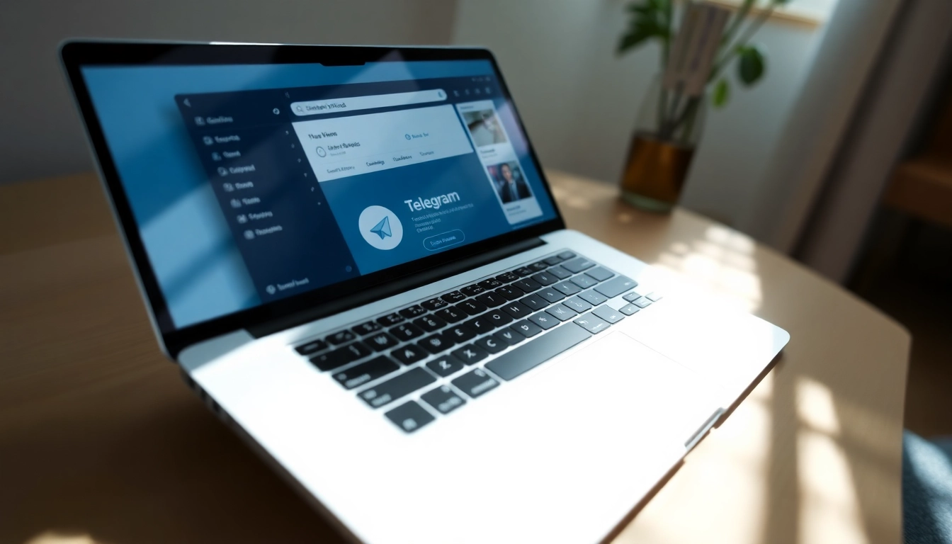 Engage with Telegram電腦版 on a modern laptop showcasing its user-friendly interface.
