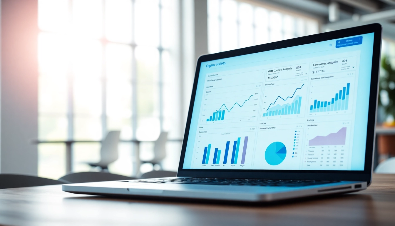 Utilize AI for competitor analysis with advanced analytics tools in a modern office.