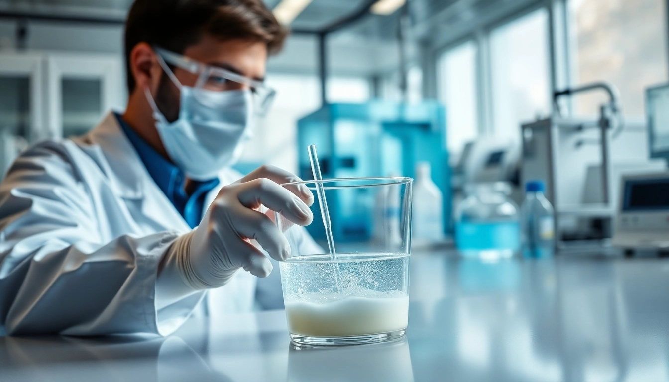 Mixing low-viscosity infusion resins in a professional lab setting.