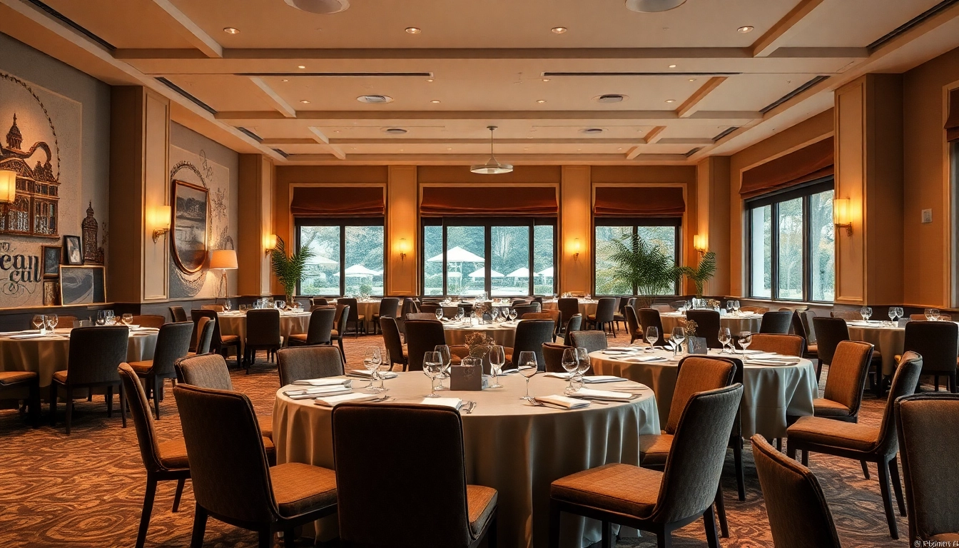 Elegant event setup at le lieu with sophisticated decor and warm ambient lighting.