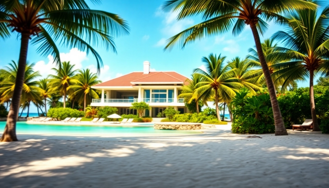Showcasing luxurious real estate in Belize with a stunning beachfront view and vibrant surroundings.