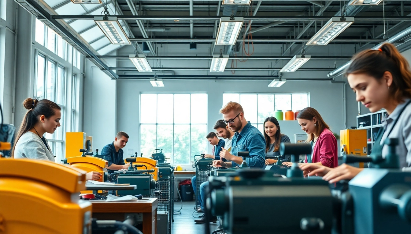 Engaged students learning in a trade school in Tennessee classroom environment focusing on hands-on training.
