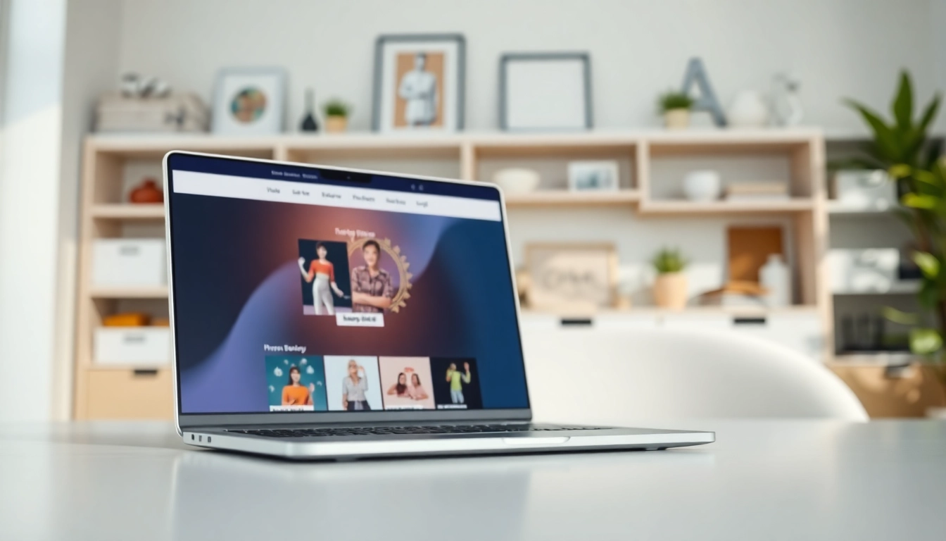 Onlineshop erstellen lassen - Professionelle Online-Shop-Gestaltung auf einem Laptop in modernem Arbeitsumfeld.