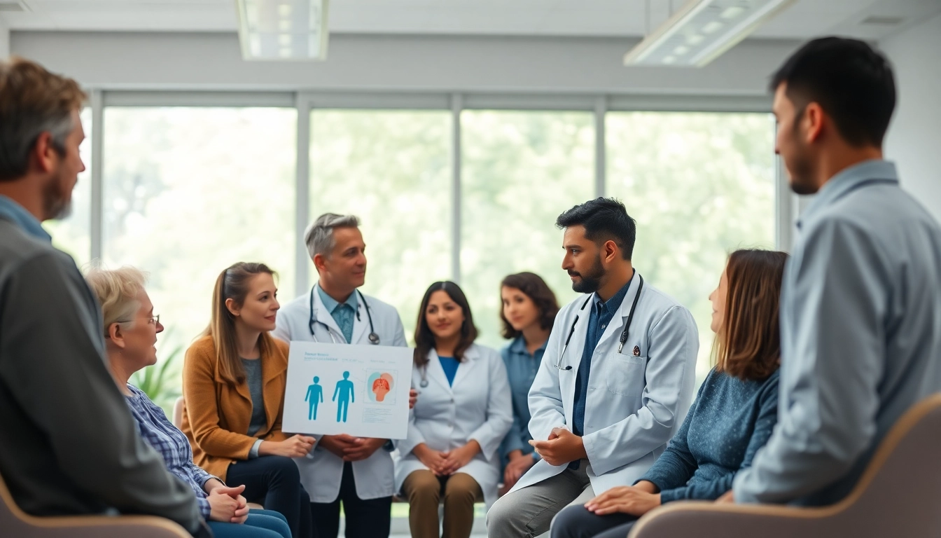 Patients discussing autoimmune disease management with healthcare providers in a supportive environment.
