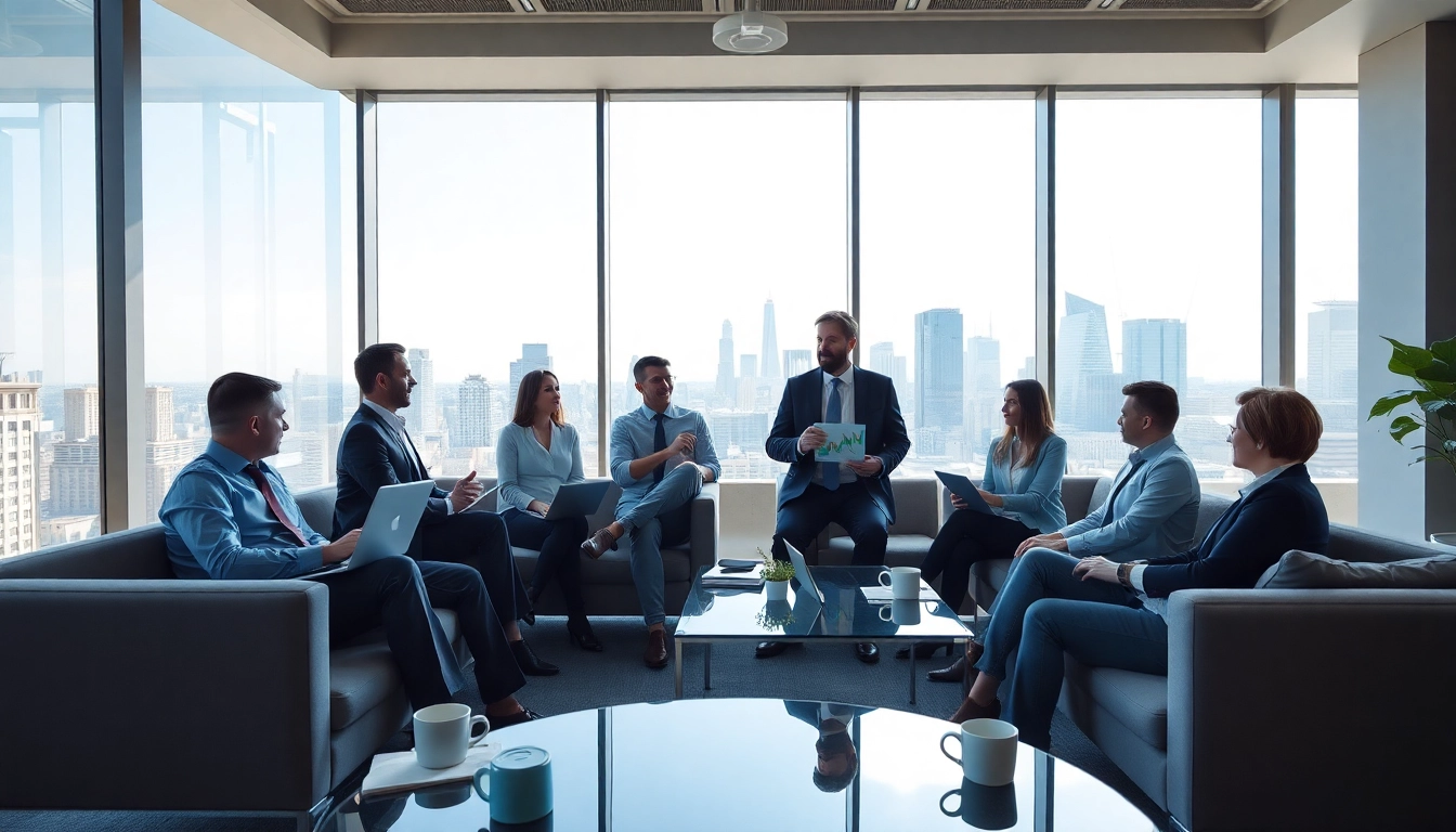Claymore Partners team collaborating in a modern office to devise investment strategies.