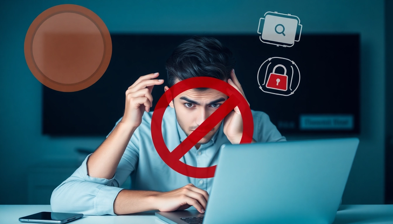 Inatogel user facing unexpected block on a webpage, highlighting security issues and confusion.
