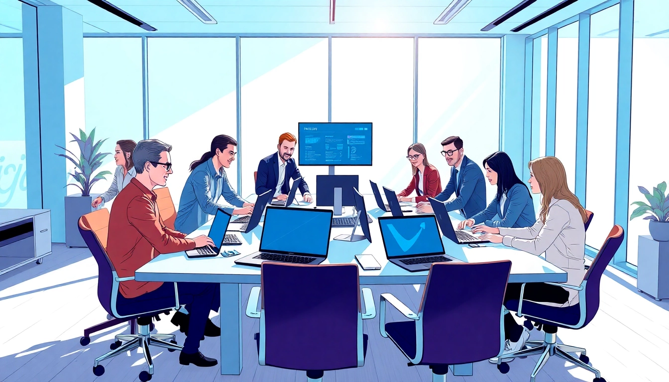 Optimaliseer het IT-beheer met professionele managed IT oplossingen in een moderne kantooromgeving.