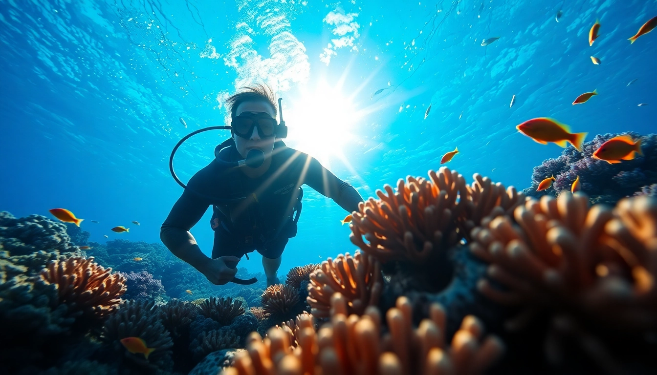 Experience snorkeling puerto rico with a diver amid a colorful coral reef filled with marine life.