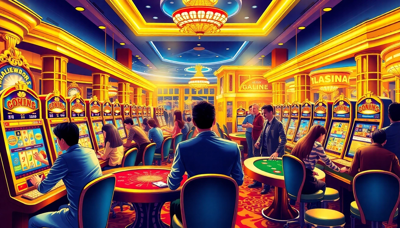 Explore Golden bet casino sister sites in a vibrant online casino scene with players enjoying games!