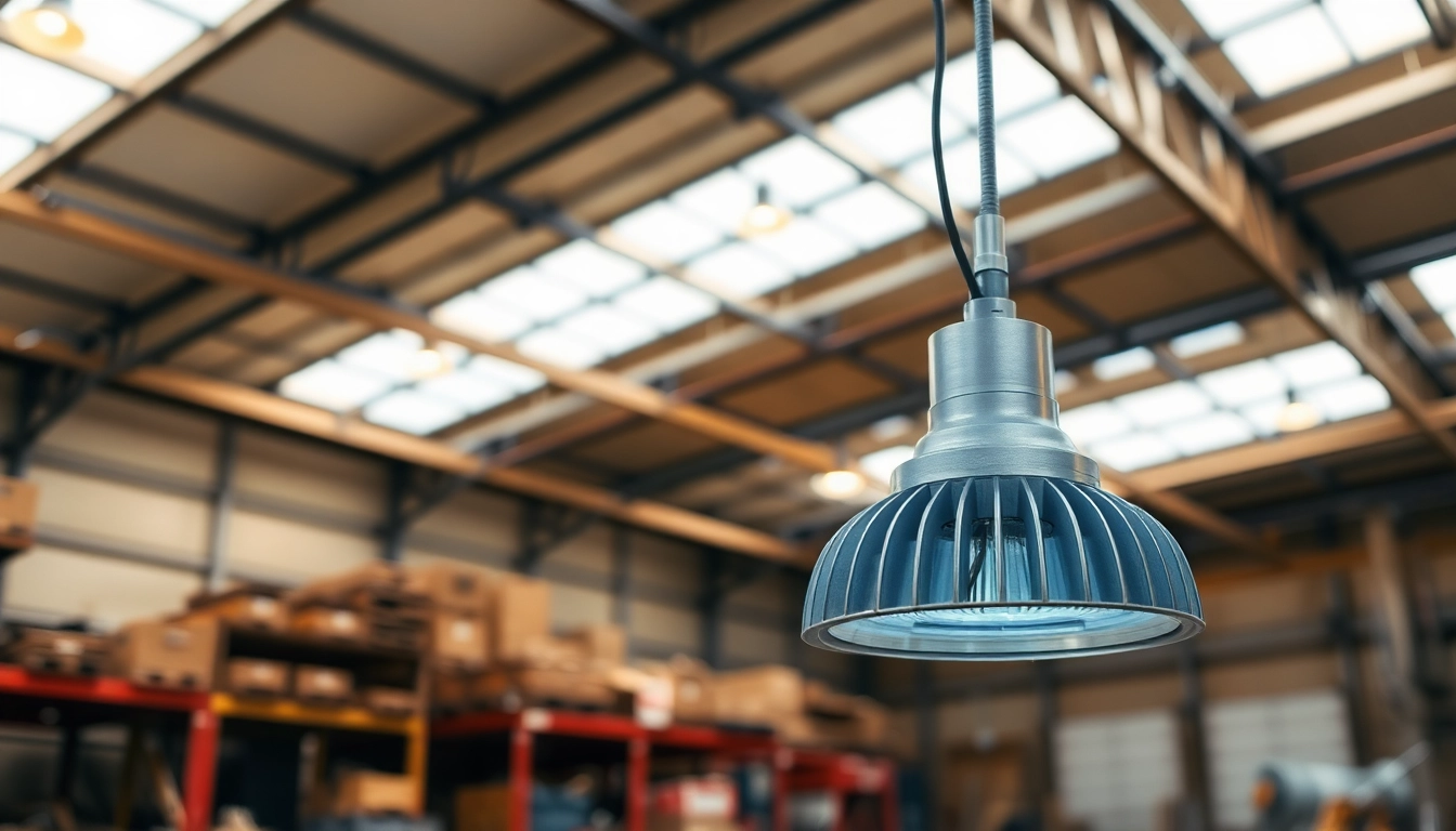 Showcase a vapor tight light fixture illuminating an industrial workspace.