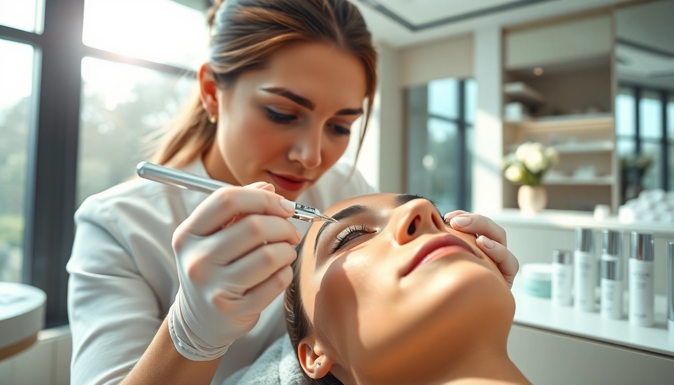 Applying face filler near me for a rejuvenated look in a bright beauty clinic setting.