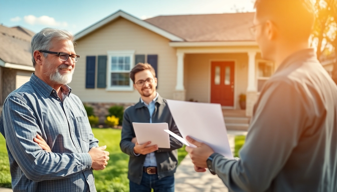 Sell my house fast okc with cash home buyers engaging in a friendly consultation.