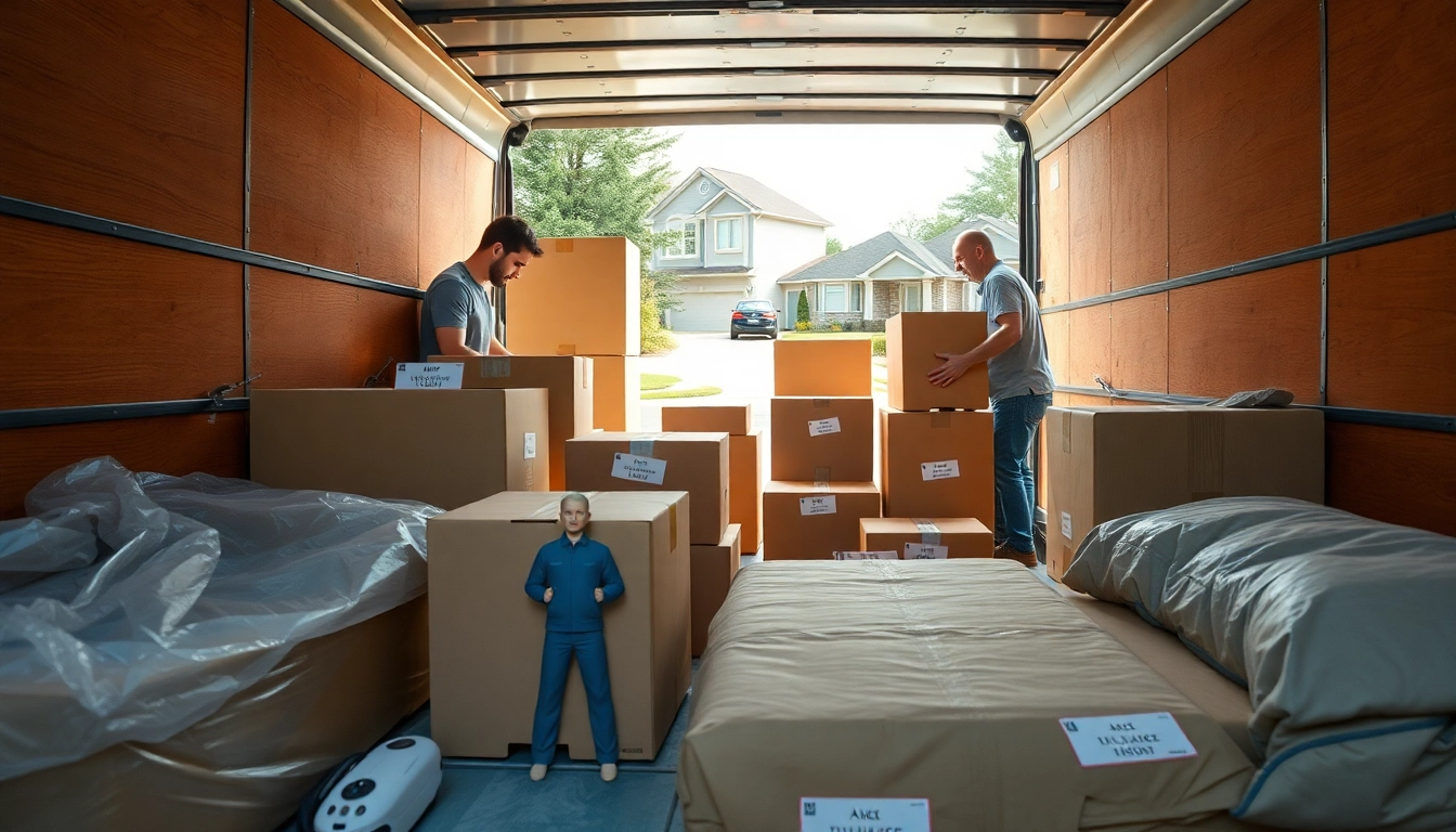 Long-Distance Movers expertly packing and organizing in a suburban setting.