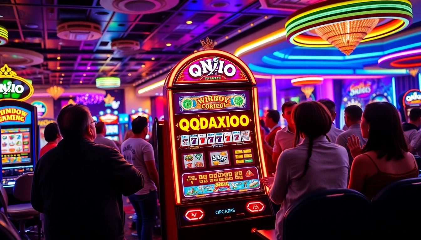Main attraction QQAXIOO slot dalam suasana kasino yang meriah dan mengasyikkan.
