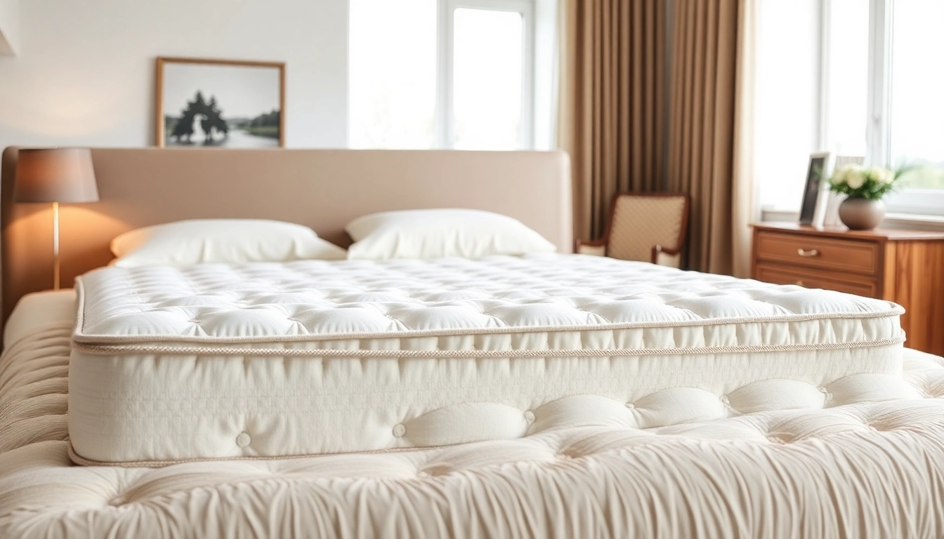 Materassi made in Italy di alta qualità esposti su un letto elegante, evidenziando comfort e design.